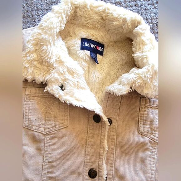 Limited Too Beige Sherpa Corduroy Vest (Girls 12) - Picture 1 of 7